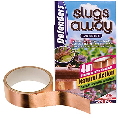 Defenders Slugs Away Barrier Tape – 4 m, Copper, Natural Slug and Snail Deterrent Adhesive Tape, Bronze