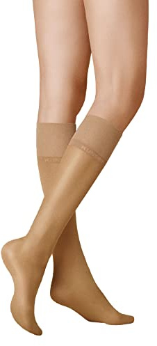 KUNERT Damen Kniestrümpfe Satin Look 20 transparenter Glanz 20 DEN Cashmere 0540 39-42