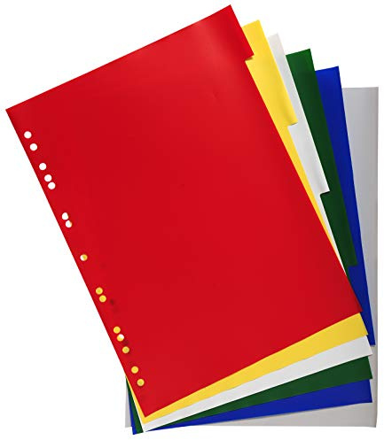 Exacompta 83H premiumregister för DIN A4 MAXI tillverkad av slitstark plast, 6 delar, full höjd 24 x 29,7 cm, fullfärgad, 6 färger, PP skiljeblad