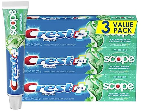 Crest Complete Whitening Scope Toothpaste, Minty Fresh, 5.4 Ounce/459 Grams 3 Pack
