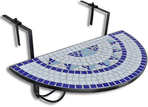 vidaXL Balkontisch Mosaik Halbrund Klapptisch Hängetisch Balkonhängetisch