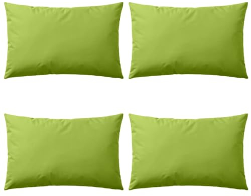 vidaXL 4X Gartenkissen mit Reißverschluss UV-beständig Wasserbeständig Dekokissen Sofakissen Zierkissen Kissen Außen Garten 60x40cm Apfelgrün