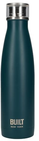 Built Perfect Seal Double-Walled Insulated Stainless Steel Water Bottle, 480 ml, Teal