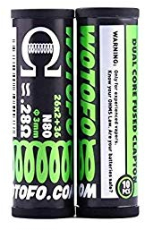 10x WOTOFO N80 DUAL CORE FUSED CLAPTON Coils 0,28 Ohm Coils Wickeldraht Verdampfer, Ni80 Nichrome, MTL RBA, E Zigarette Selbstwickler