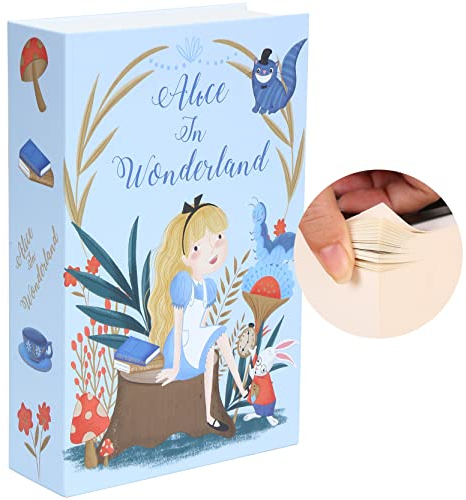 Ulixu Buchtresor mit Zahlenschloss, groß, verstecktes Metallschloss, Sammelbox Alice im Wald (Zahlenschloss)