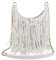 LUI SUI Damen handgefertigte Leder Franse Quaste Crossbody Hobo Schultertasche Umhängetaschen (Weiß)