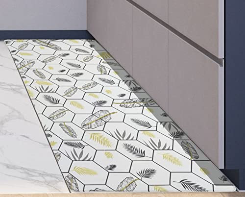 COMERCIAL CANDELA FELPUDOS Y ALFOMBRAS Alfombra de Cocina y Pasillo de Vinilo y Viscoelástica Antimanchas, Lavable | Base PVC Antideslizante y Aislante Diseño (50_x_80_cm, Panal)