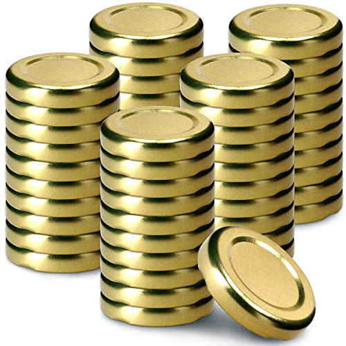 KADAX 50er Set Schraubdeckel TO43 für Gläser 43mm Gold – Twist-Off Ersatzdeckel für 40ml Mini Gläser & Probiergläser, Luftdicht & Spülmaschinenfest