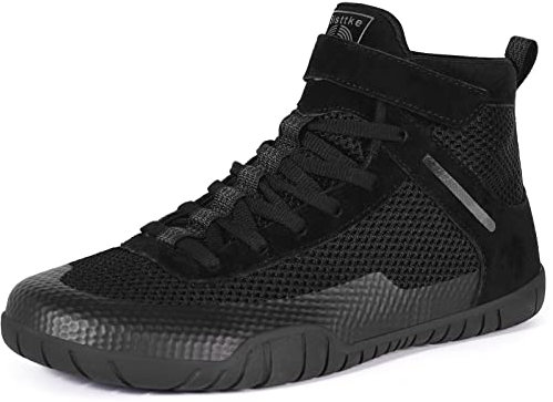 Wrestling Shoes Herren Boxschuh Fitness Sneakers Zero Drop Sohle, schwarz, 43 EU