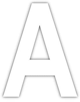 Lettere e Numeri Adesivi in Plastica Lucida CLASSIC,20 cm Altezza, per Vetrine e Pareti, Resistenti Agenti Atmosferici, 5 Pezzi