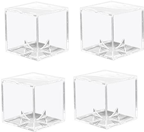 Vklopdsh 4 StüCk Baseball Vitrine, UV GeschüTzte Staubdichte Acryl Vitrinen, Durchsichtige Vitrine für Baseball ErinnerungsstüCke Ball