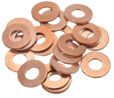 sourcing karta koppar tätningsring tätning 8 mm innerdiameter platta tätningsringar för oljebadkar, vatten, bränsle och hydrauliska anslutningar, förpackning med 20 stycken