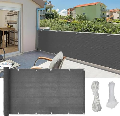 FUOBECIE Privacy Fence Screen, 196.5 x 35in Heavy Duty Fence Cover Windscreen Fencing Mesh Fabric Shade Net Cover for Outdoor Wall Garden Yard Pool Deck