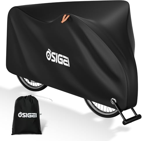 OSIGEI Fahrradabdeckung Wasserdicht 210D Oxford-Gewebe Hochwertige Fahrradgarage Plane Wasserfest 200 x 110 x 70 cm Hochwertige Fahrrad Abdeckplane mit Schlossösen Sonnenschutz Reißfestigkeit mit Beut