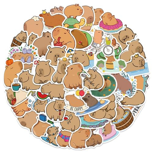 Katyjun 110 Stück Wasserdichte Vinyl Capybara Sticker