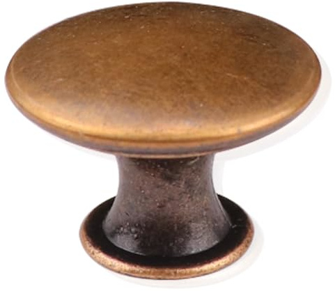 Cangder 12 Packs Antique Copper Kitchen Cabinet Knobs Furniture Cupboard Round Drawer Dresser Knobs Single Hole Drawer Pulls Handles for Closet Wardrobe Door Hardware