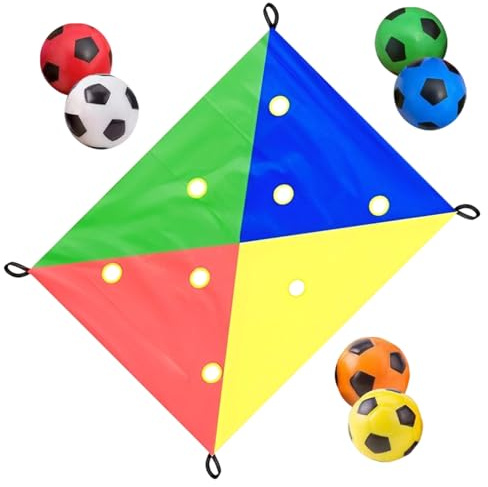 Gioco di attività di team building, in tessuto, con 6 palline, per l'apprendimento di gruppo, per bambini, adulti, multiplayer, per interni ed esterni, per feste, campeggio, aula