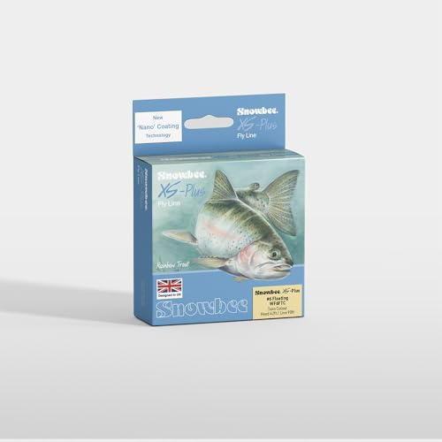 Snowbee XS‑Plus Twin Colour Floating Fly Line, 90 ft, Ivory and Blue, Nano-Coated, WF6, with Visual Loading Point for Precision Casting and Line Control