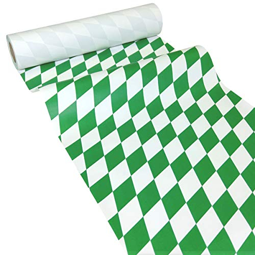 JUNOPAX Papier Tischläufer 50m x 0,40m Raute grün-weiß, nass- und wischfest