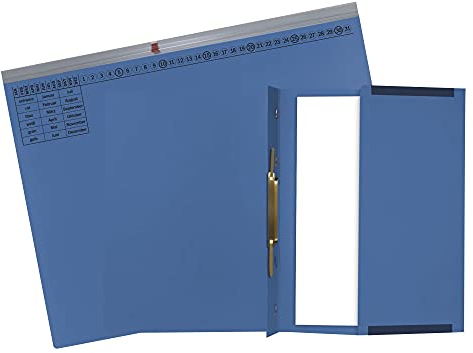 Exacompta 370107B 25er Pack Premium Kanzlei Hängehefter Exaflex Linksheftung, aus extra starkem Recycling Karton mit dehnbarer Tasche für Büro Kanzlei und Anwälte Blauer Engel Blau