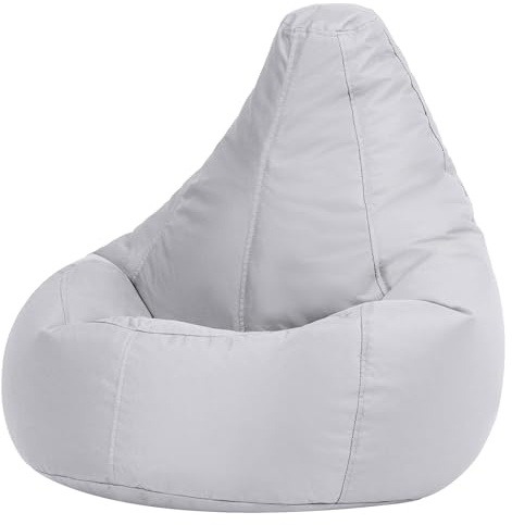 Bean Bag Bazaar Dalton Kids Bean Bag, Grey, Water Resistant, Gaming Chair for Kids, Beanbag for Indoor and Outdoor Use with Filling Included, Childs Chair ideal for Bedroom, Playroom, Garden