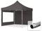 TOOLPORT Faltzelt Professional 3x3 m - mit 2 Seitenteilen (Panoramafenster) Faltpavillon ALU Pavillon Partyzelt grau