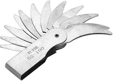 Radienlehre, Radienlehre, Radiusanzeige Edelstahl-Radiusfiletanzeige Externes internes konkaves konvexes Messwerkzeug(R52-100MM)