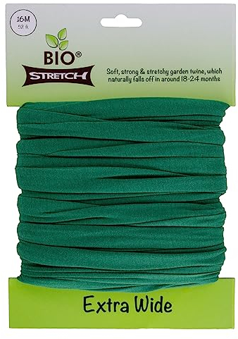 Biostretch Fascette da Giardino Extra Larghe e Morbide – Supporto Robusto ed Elastico per Piante Grandi e Alberi Giovani – Filo da Giardino Tagliabile per Uso Domestico e Professionale (16m / Verde)