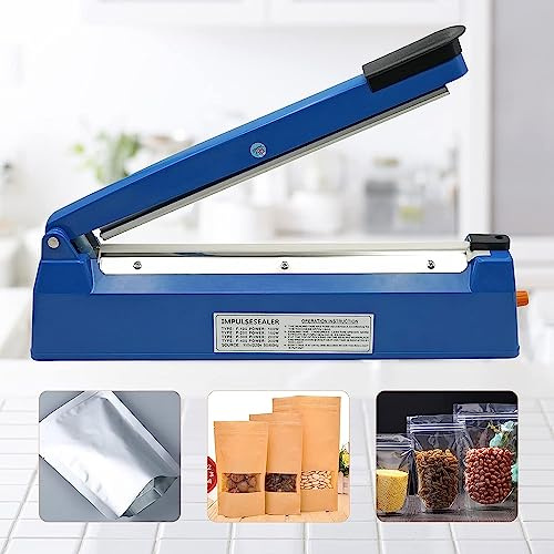 MOGOULUA Sellador de calor de 300 mm Máquina de sellado manual portátil con control de temperatura de calor para el Sellador de bolsas de plástico Sellador de alimentos para Mylar PP PE Bolsa