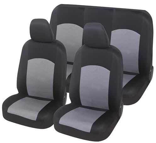 Auto Accessori Lupex - Coprisedili Auto Universali | Colore Grigio | Set Fodere Copri Sedili Anteriori e Posteriori | Tessuto Poliestere | No Suv