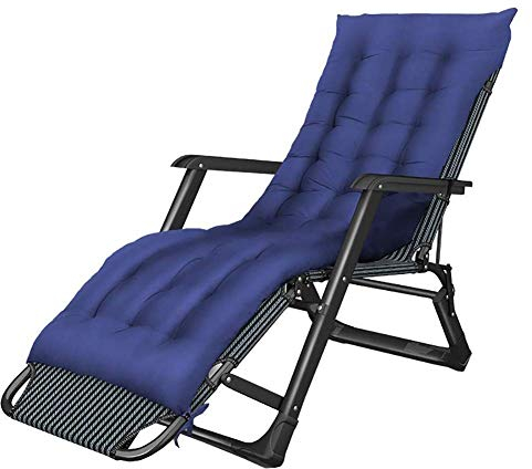 WANWEN Schwerlast-Terrassen-Liegestühle mit Kissen, tragbarer Klappstuhl für Strand, Schwimmbad, Garten, Außen- und Innenbereich, Unterstützung 200 kg (Farbe : Blau) Little Surprise