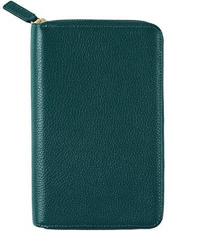 Moterm Reißverschluss Lederbezug für Weeks - Passend für Hobonichi Weeks und Weeks Mega Notebook Planer (Kiesel-Tiefes teal)