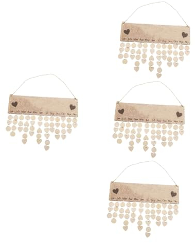 EXCEART 4 Sets Diy-Kalender Mit Auflistung Wandkalender Anhänger Agenda Kalender Geburtstagskalender Mit Anhängern Hängende Wanddekoration Holz Countdown-Wandkalender Wandbehang