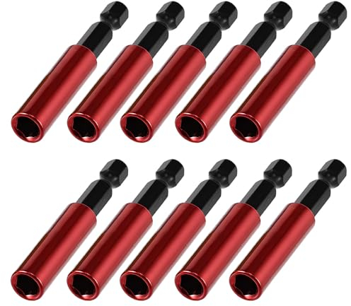 Saipor 10er-Pack 60mm Magnetischer Bithalter, 1/4 Sechskantschaft, für Schlagschrauber, Akkuschrauber, Bohrmaschine, Schraubendreher