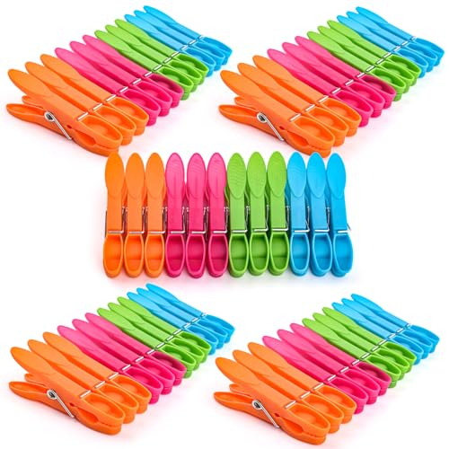 Annvchi 60 Pinces à Linge Multicolores en Plastique Résistant au Vent pour Cordes à Linge et Cintres