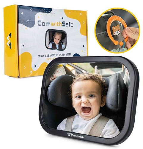 Sicherer Baby-Autospiegel - Unzerbrechlicher, 360° verstellbarer Innenspiegel für Rücksitze - Schnelle Installation - Klare und breite Sicht, um das Kind vollständig zu überwachen - Autozubehör