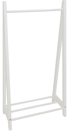 Miroytengo Appendiabiti Porta Abiti a forma di asino per bambini, contemporaneo, in colore bianco, con 1 asta sospesa e 1 ripiano inferiore 60 x 114 x 30 cm