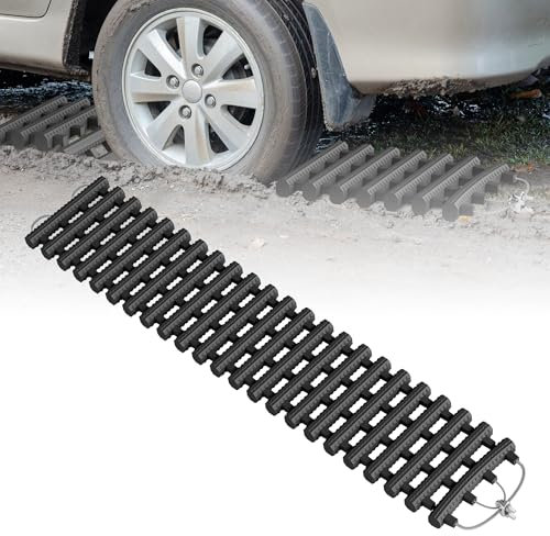 XMTECH 2 Stück 100cm Faltbare Traktionshilfe Set mit Tragetasche– Anfahrhilfe für Wohnmobil, Offroad, Camping und Notfälle, Ideal für Schnee, Eis und Schlamm, Leicht und Tragbar