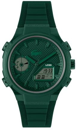 Lacoste Reloj de Cuarzo Multifuncional Analógico-Digital para Hombre Colección LC33 con Correa de Silicona Verde - 2011449