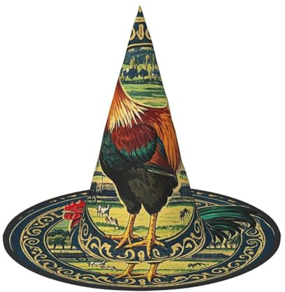 Chapeaux de sorcière d'Halloween style campagnard animaux de la ferme chapeau de sorcière chapeau de sorcière pour homme et femme chapeaux flottants accessoires de costume intérieur extérieur
