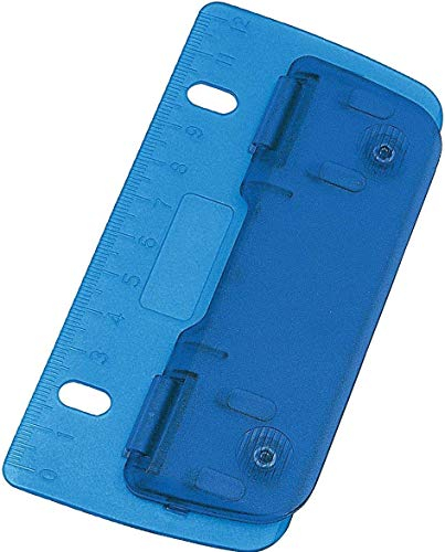 WEDO Taschenlocher Kunststoff (zum Abheften für 8 cm Lochung, 2 Fach, mit 12 cm Skala) (8cm blau)