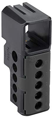 Tableau Electrique - Coffret Electrique - Disjoncteur - Bornier Electrique - Embout de cablage - Borne de Connexion électrique - DEBFLEX 707355 Bornier Phase 5 Trous - Noir