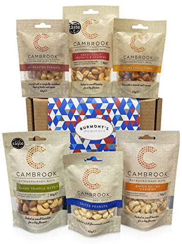 Cambrook Ultimate Nuts & Snacks Hamper - Includes A Variety Of Peanuts, Cashews, Truffle Nuts, Giant Corn & More - Hamper Exclusive to Burmont's