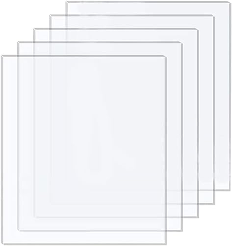 XUBX 5 Stück Acrylglas Platte transparentes Plexiglas, 15 x 20cm x 5mm Acrylplatte, Acrylglas Transparentes Geschnittene klare Kunststoffplatte, für Fotorahmen Schutzschilder Malerei DIY-Projekte