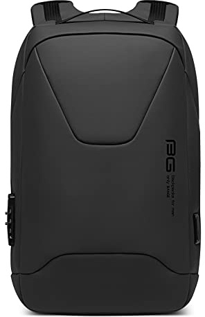 VARLIVOO Ryggsäck för män som är stöldskyddad med USB-laddningsport och lås Knapsack passar 14/15.6 tum Laptop Dator Skola Ryggsäck Affärsarbete College Travel Commute Polyester Svart
