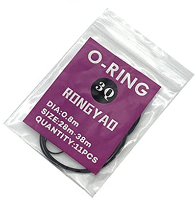 LICHIFIT Uhr Rückseite Abdeckung Dichtungsring wasserdichte Ringdichtungen 0,5/0,6/0,7/0,8 mm elastischer Gummi-O-Ring Schwarz Uhrenreparaturzubehör