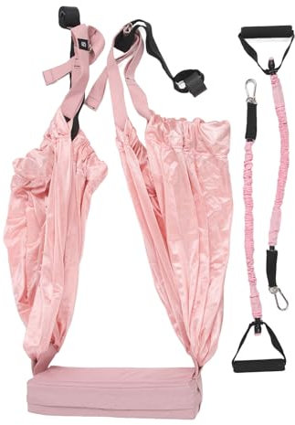 SPYMINNPOO Sangle Extensible de Jambe Arrière de Taille, Aide à L'étirement du Dos de la Taille, Entraîneur D'inversion Fendue, Bande de Remise en Forme, Hamac Rose