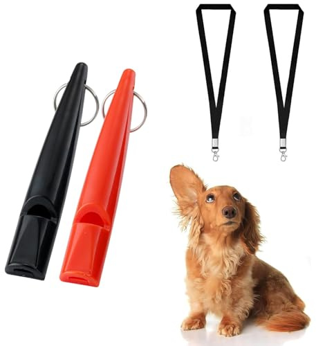dinghaole 2 Pcs Sifflet pour Chien, Sifflet Anti Aboiement Chien, Sifflet pour Chien Professionnel Sifflet, Sifflet à ultrasons Professionnel pour l'entraînement et Le contrôle des aboiements