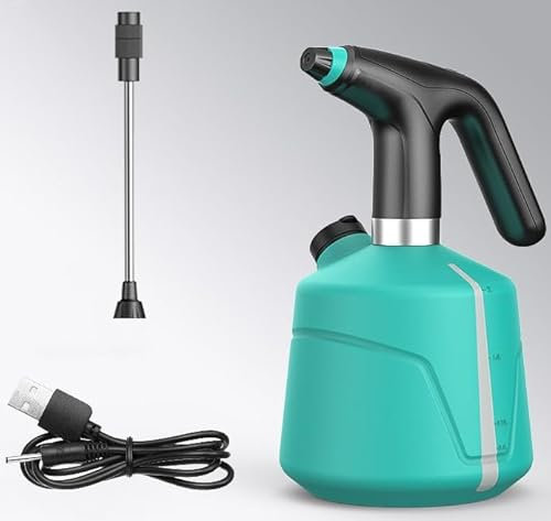 Pulverizador eléctrico, regadera eléctrica, rociador de jardín, niebla vegetal, botella pulverizadora de 2 L con boquilla ajustable para interior y exterior, jardinería o limpieza del hogar