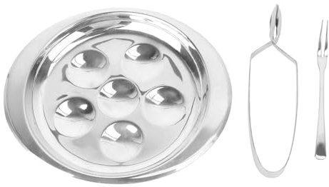 DECHOUS Piatto Per Lumache in Acciaio Resistente Set Di Utensili Da Cucina Per Lumache Compatto e Pratico Impilabile Per Risparmiare Spazio Per Casa e Ristorante
